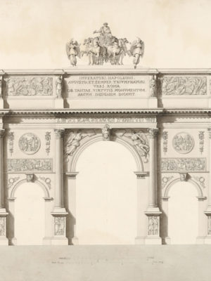 Progetto per un arco di trionfo in onore dell’imperatore Napoleone, inchiostro acquerellato su carta, Museo Napoleonico (inv. MN 3360)